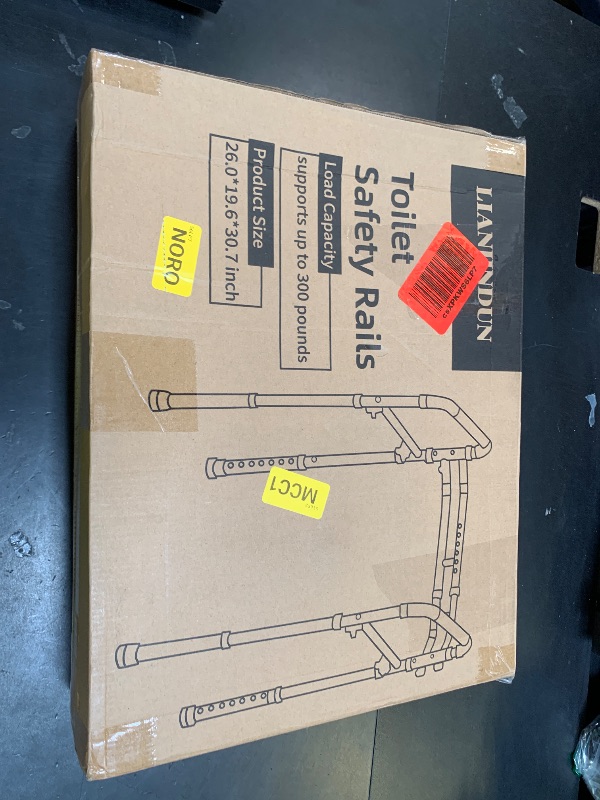 Photo 1 of Lianjindun Toilet Safety Rails, Adjustable Toilet Frame for Elderly, Seniors, Handicap & Disabled, Foldable Handicap Toilet Handles Fit Any Toilets (Gray)