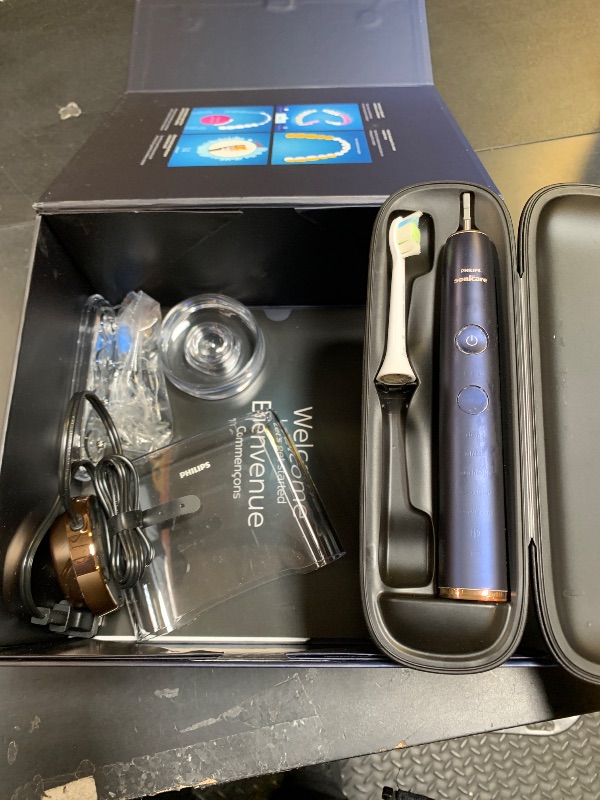 Photo 1 of Philips Sonicare DiamondClean Smart 9750 Electric Toothbrush, Sonic Toothbrush with App, Pressure Sensor, Brush Head Detection, 5 Brushing Modes and 3 Intensity Levels, Lunar Blue, Model HX9954/74