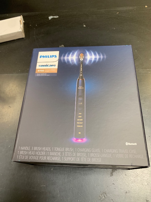 Photo 1 of Philips Sonicare DiamondClean Smart 9750 Electric Toothbrush, Sonic Toothbrush with App, Pressure Sensor, Brush Head Detection, 5 Brushing Modes and 3 Intensity Levels, Lunar Blue, Model HX9954/74