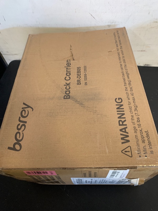 Photo 1 of besrey Baby Backpack Carrier, Toddler Hiking Backpack with Safety 3-Height Seat, Adjustable Straps&Waist Belt, Foldable Frame Lightweight Large Capacity Child Carrier for Hiking (Black)