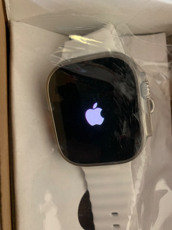 Photo 1 of Apple Watch Ultra 2 [GPS + Cellular, 49mm] - Titanium Case With White Ocean Band, One Size (Renewed)