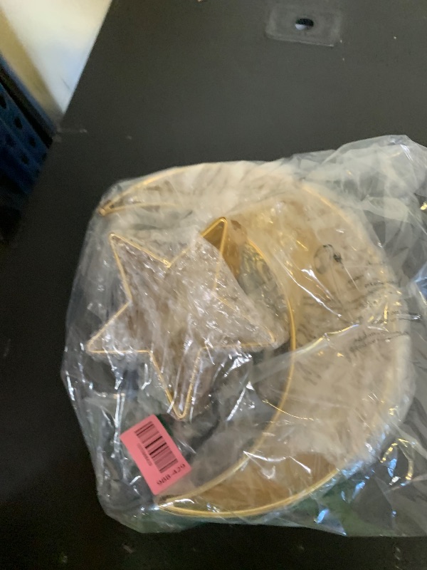 Photo 1 of 2 Pcs Eid Mubarak Moon Star Dinner Plate Tray Ramadan Serving Tray Muslim Islamic Dessert Trays Pastry Tableware Dessert Food Storage Container Display Holder for Party, Gold