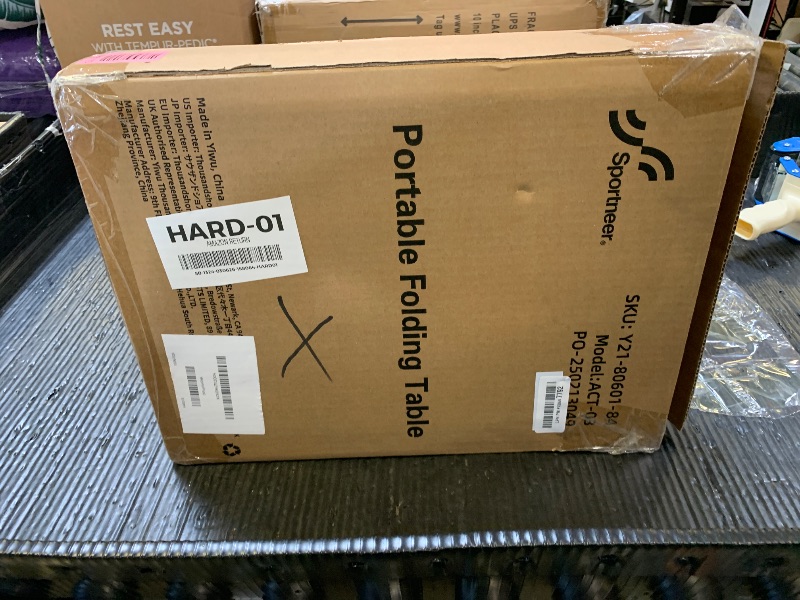 Photo 1 of Sportneer Camping Table: Adjustable Height Small Folding Table 23.6" L x 15.7" W 4 Height with Mesh Layer - Compact & Portable Camping Essentials for Outdoor Camp Garden Picnic BBQ Dining Cooking