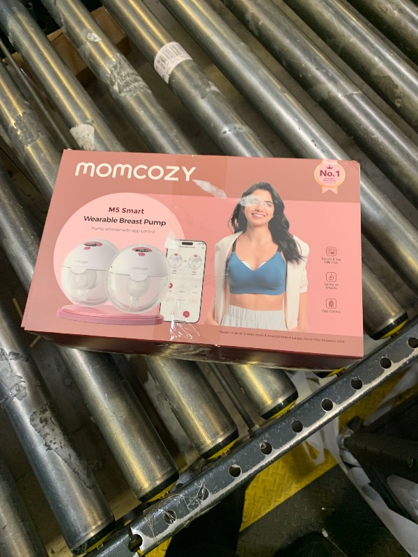 Photo 1 of Momcozy M5 Smart APP Controlled Wearable Breast Pump, Hands-Free Wireless Electric Pump, 3 Modes 9 Suction Levels, BPA-Free, Portable Lightweight, 24mm Flange, 2-Pack Cozy Red