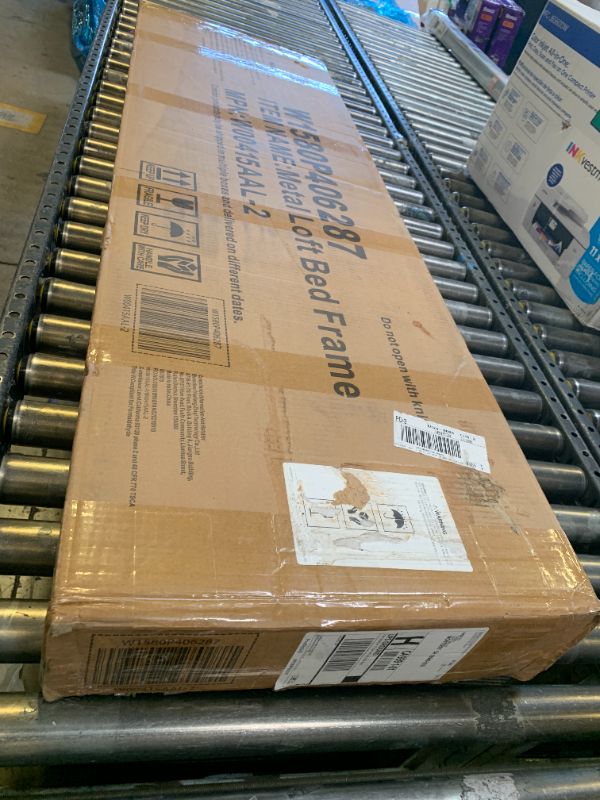 Photo 1 of Bellemave Metal Full Size Loft Bed with Desk and Storage Stairs,Heavy Duty Loft Bed Frame Full Size with LED Lights and Charging Station for Kids,Teens,Adults,Black