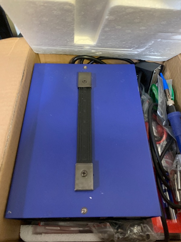 Photo 1 of YIHUA 853D 2A USB SMD Hot Air Rework Soldering Iron Station, DC Power Supply 0-15V 0-2A with 5V USB Charging Port and 35 Volt DC Voltage Test Meter