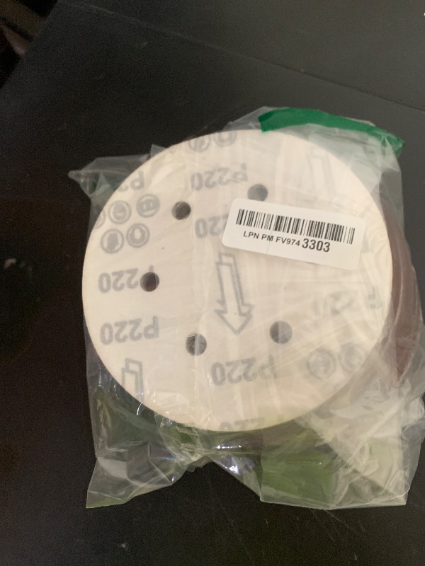 Photo 1 of 100 PCS 6 Inch Sanding Discs 220 Grit, 6 Hole Hook and Loop Sandpaper, Round Orbital Sand Paper Discs for Sander