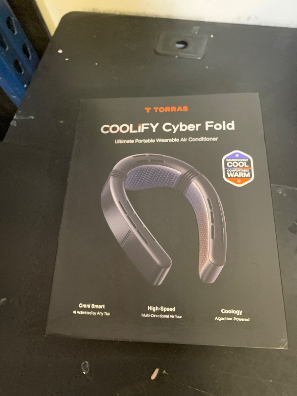 Photo 1 of TORRAS 2026 COOLiFY Cyber Fold AI Neck Air Conditioner, Ultimate Cooling Max Cooling Area Neck Fan, Adjustable Strong Wind Neck Cooler for Neck & Face, Rechargeable Portable for Travel Outdoor, Black