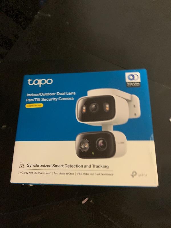 Photo 1 of Tapo 2K Indoor/Outdoor Dual Lens Pan/Tilt Wired Security Camera - 125° Wide-Angle View + 6mm Zoom, Motion Track, Person/Vehicle Detection, Subscription-Free Local Storage or Optional Cloud, C246D