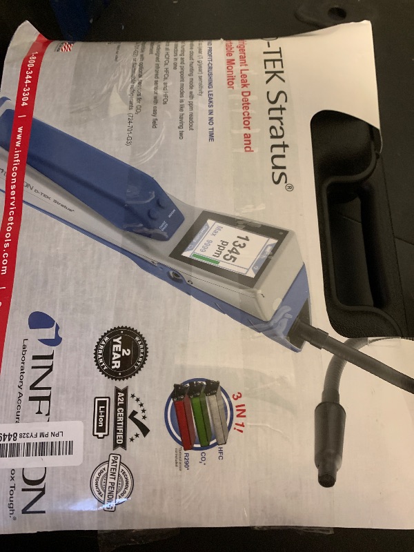 Photo 1 of INFICON D-TEK Stratus Refrigerant Leak Detector and Portable Monitor, Model: 724-202-G1,Off-White