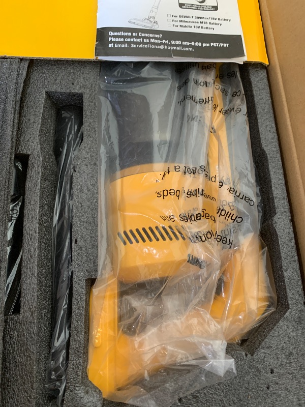 Photo 1 of Cordless Vacuum Cleaner for DeWalt Battery, 7-in-1 Lightweight Stick Vacuum with HEPA Filter, 35KPA Suction, 350W Brushless Motor, 3 Modes for Carpet, Floor, Car (Battery Not Included)