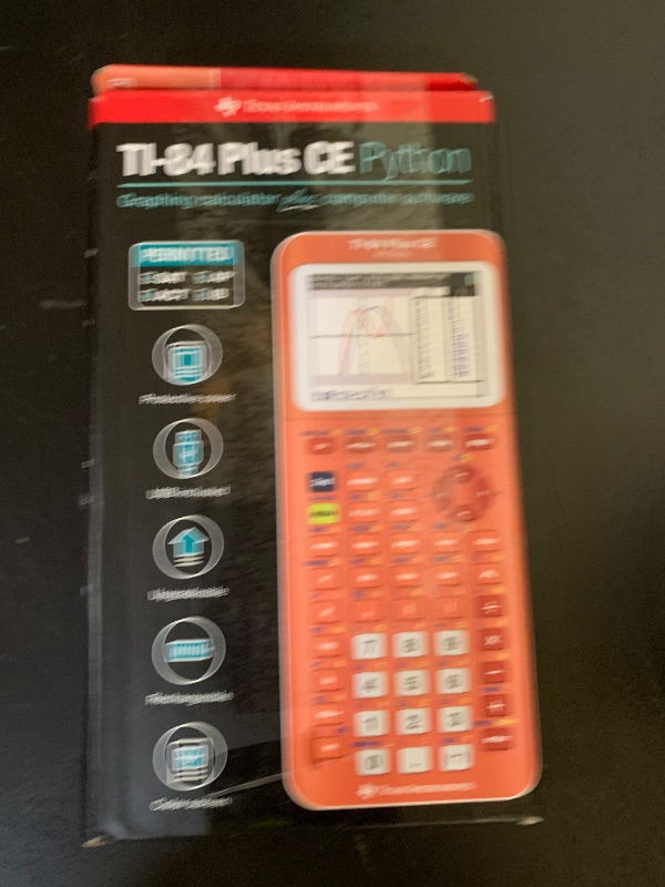 Photo 1 of Texas Instruments TI-84 Plus CE Color Graphing Calculator, Coral (Metallic)