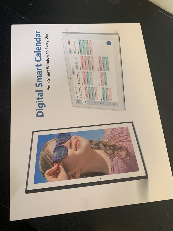 Photo 1 of JSUSOU Magnetic Fridge Digital Smart Calendar 15.6" with FREE APP, Auto Sync Electronic Planner for Desk & Wall Touch Screen, Magnetic Refrigerator Mounted, Gifts for Mom Women Her, Teak Wood Grain