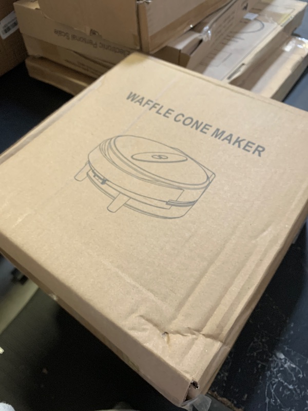 Photo 1 of Waffle Cone Maker and Ice Cream Cone Maker with Cone Roller, 1000W Double Side Even Heating Thin Waffle Maker, Makes Crispy Waffle Cones, 7.5" Nonstick Plate Waffle Cone Maker Machine, Easy to Clean