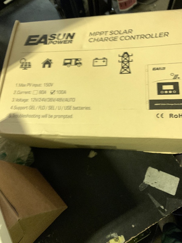 Photo 1 of POWLAND 100A MPPT Solar Charge Controller,12V/24V/36V/48V Auto,Max Input 150V LCD Display Regulator Intelligent Regulator Charge Controller