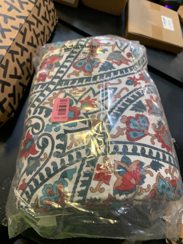 Photo 1 of HORIMOTE HOME Boho Quilt Queen Size, Reversible Bohemian Style Twill Strip Floral Quilt Beddding Set, Colorful and Soft Bedspread Full Size Quilt Coverlet for All Season, 2 Pillow Shams (3 Pieces)