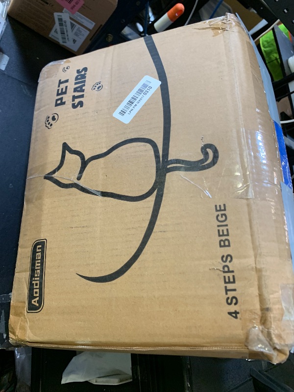 Photo 1 of Aodisman 4-Step Dog Stairs and Ramp for Beds or Couches,Non-Slip Sturdy Pet Steps for Small Dogs and Cats,17.4" H,Beige