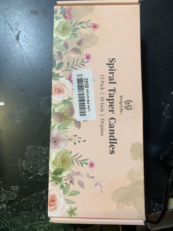 Photo 1 of 10 Inch Cream Spiral Taper Candles for Home Decoration, 12 Pack Candy-Color Candlesticks for Dinner Party Wedding Holiday