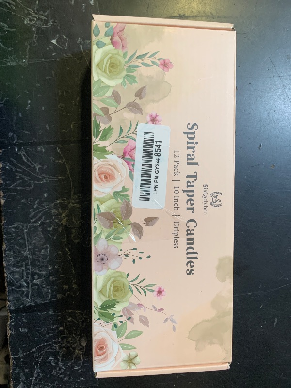 Photo 1 of 10 Inch Cream Spiral Taper Candles for Home Decoration, 12 Pack Candy-Color Candlesticks for Dinner Party Wedding Holiday