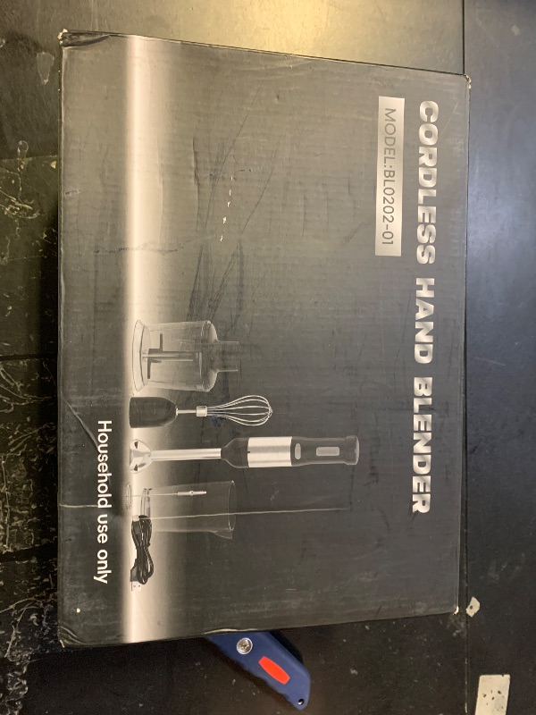 Photo 1 of WHUTO Cordless Immersion Hand Blender, 5-in-1 Variable Speed blender handheld,Rechargeable with 2000mAh Battery, BPA-Free & Dishwasher-Safe Accessories:700ml Beaker,Chopper,Whisk & Milk Frother,Ink