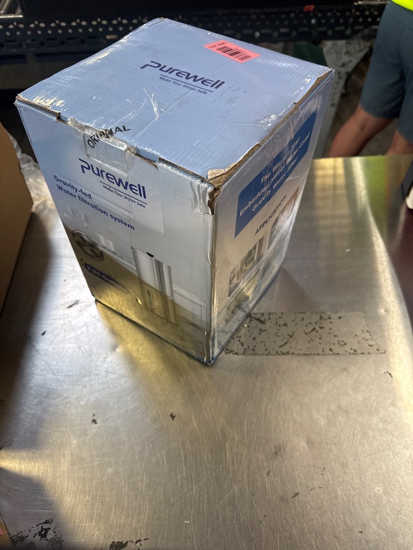 Photo 1 of Purewell 2.25G Gravity Water Filter System with Water Level Window, 3-Stage 0.01?m Ultra-Filtration Stainless Steel Countertop System with 2 Filters and Stand, Reduce 99% Chlorine, PW-KS