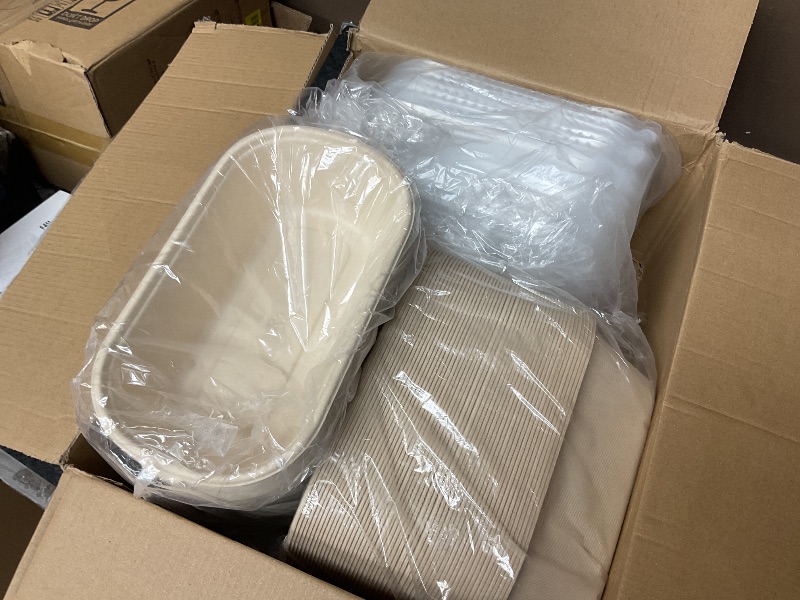 Photo 1 of 100% Eco-Friendly] 34 oz Disposable Food Containers with Lids – Sugarcane Pulp Take Out Containers, Biodegradable Lunch Box, Compostable and Microwave Safe To-Go Boxes for Meal Prep – Pack of 100