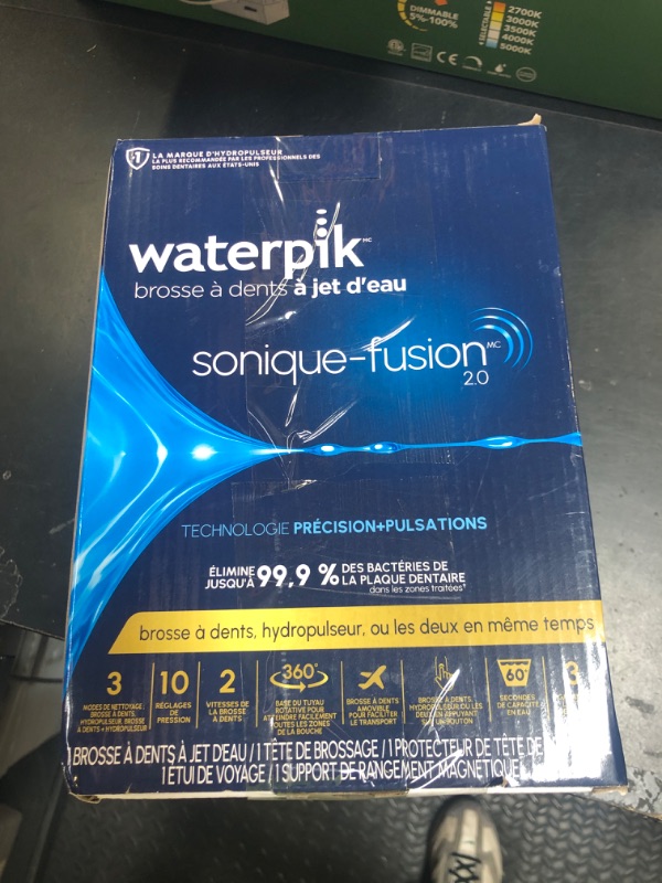 Photo 1 of Waterpik Sonic-Fusion 2.0 Professional Flossing Electric Toothbrush with Water Flosser Combo Two In One, For Daily Gum Care and Cleaning Teeth, Braces, Implants, Black SF-04CD012-4, Packaging May Vary