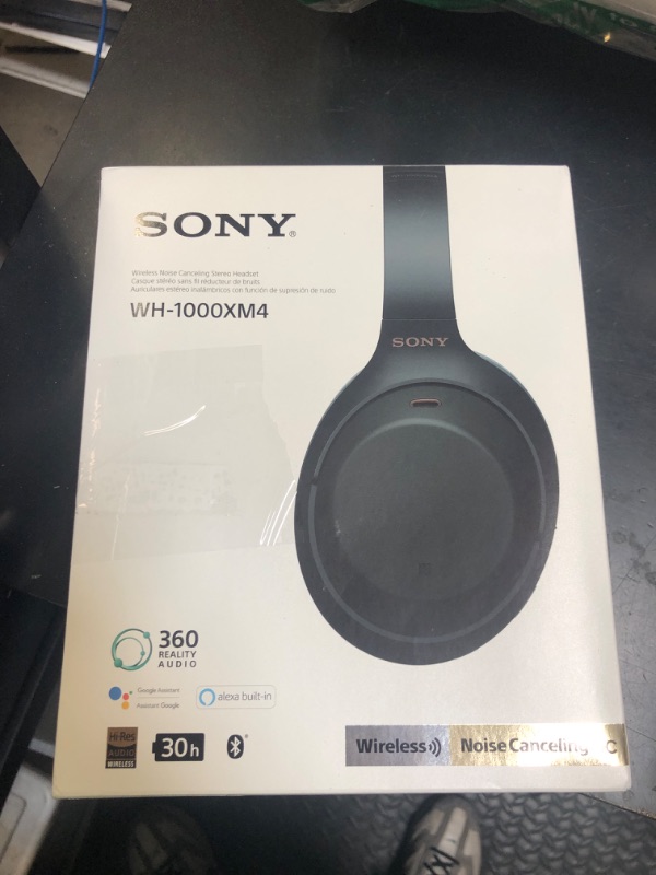 Photo 1 of Sony WH-1000XM4 Wireless Premium Noise Canceling Overhead Headphones with Mic for Phone-Call and Alexa Voice Control, Black WH1000XM4