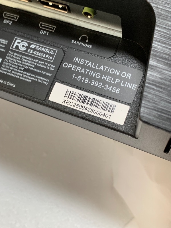 Photo 1 of SANSUI 34 Inch 240Hz Ultrawide Curved Gaming Monitor UWQHD 3440×1440, 21:9 2K Curved Monitor 1500R,HDR400,Fast VA, PIP/PBP,AI Crosshair,AIPQ(Visual Enhance),MPRT 1ms,HDMI2.1 * 2,DP1.4 * 2