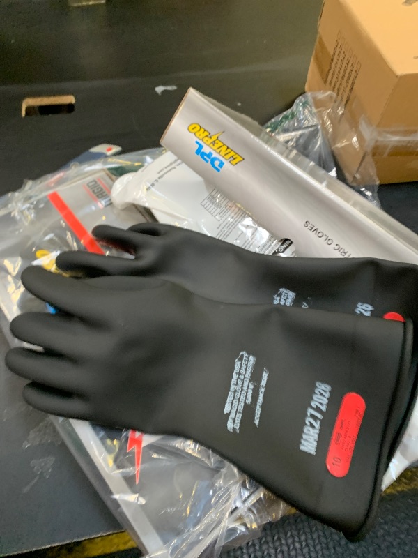 Photo 1 of MAGID Insulating Electrical Gloves, Size 10, 2 Pair, Class 0 | Cuff Length - 14", Lineman, Electrician, Voltage Gloves Black, M014B10