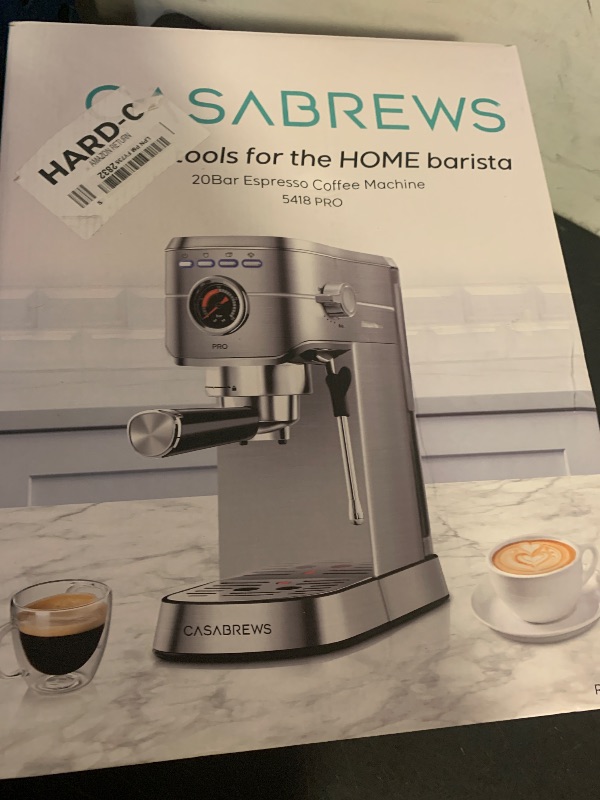 Photo 1 of CASABREWS 5418 PRO Espresso Machine 20 Bar, Upgraded Espresso Maker with Powerful Steam Milk Frother, Stainless Steel Coffee Machine with Fast Heating System for Cappuccino, Latte, Silver