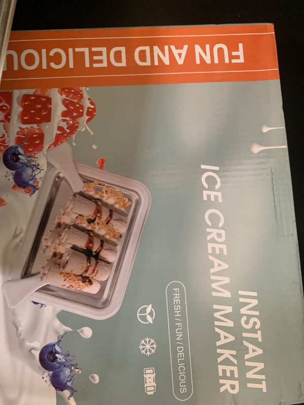 Photo 1 of Rolled Ice Cream Maker, At-Home Rolled Ice Cream Machine with Instant Freeze Tray & 2 Scrapers,DIY Fun Family Activity Instant Ice Cream Maker for Yogurt, Sorbet (Pink)