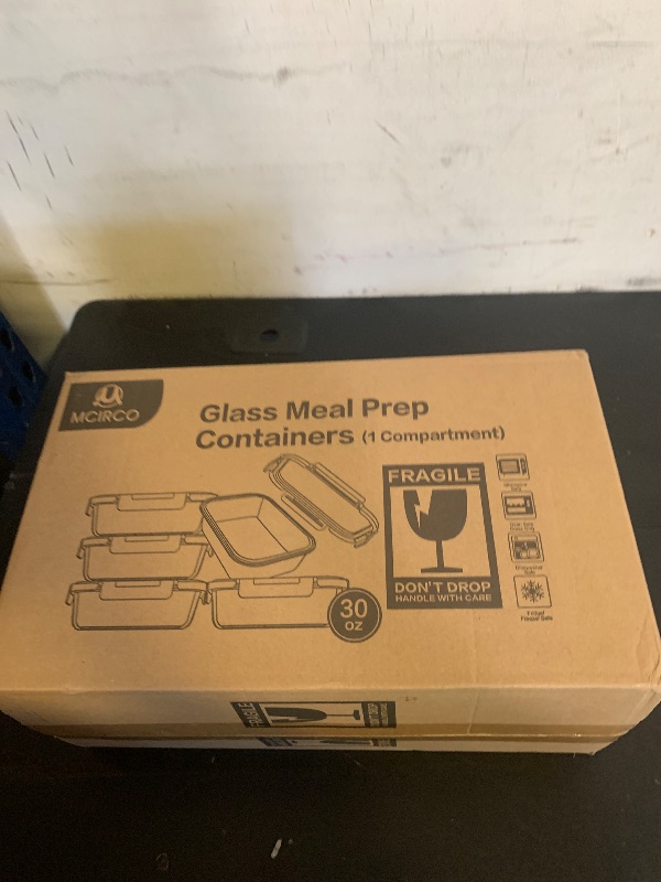 Photo 1 of [5-Packs, 30 Oz] Glass Meal Prep Containers with Snap Locking Lids Glass Food Containers,Airtight Lunch Container,Microwave, Oven, Freezer and Dishwasher
