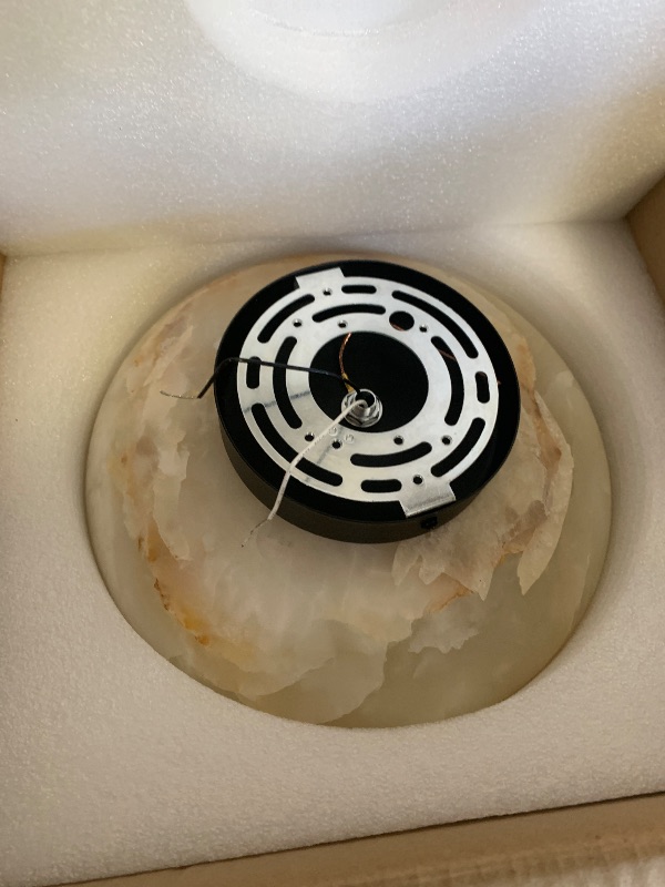 Photo 1 of 10" Artistic Alabaster Wall Sconce - Soft Diffused Lighting for Bedroom, Hallway & Living Room, Sculptural Design, G9 Bulb