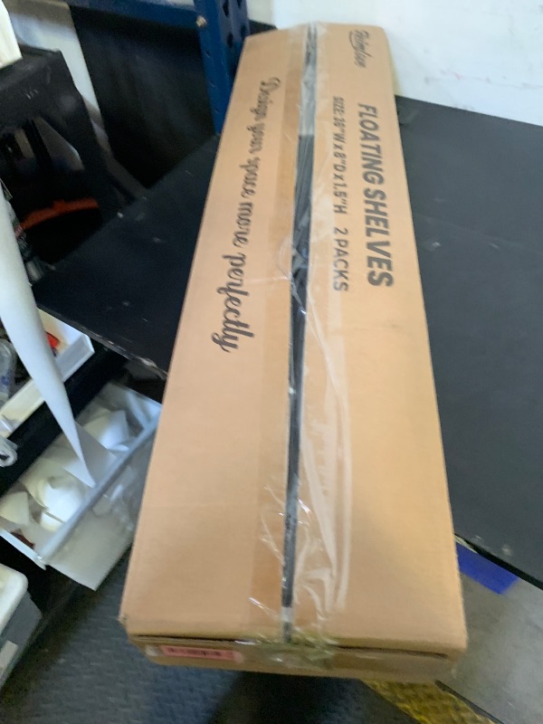 Photo 1 of Heimlove 36 Inch Floating Shelves for Wall 8 Inch Deep Black Shelves Set of 2,Wall Mounted Rustic Wood Long Floating Shelf with Invisible Brackets for Bedroom Kitchen Living Room