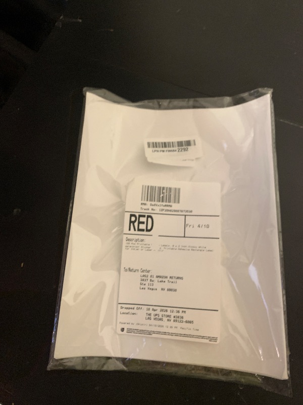 Photo 1 of 100 Pcs Printable Bottle Labels, 8 x 2 Inch Glossy White Waterproof Sticker Labels, Printable Adhesive Rectangle Label for Inkjet or Laser Printer