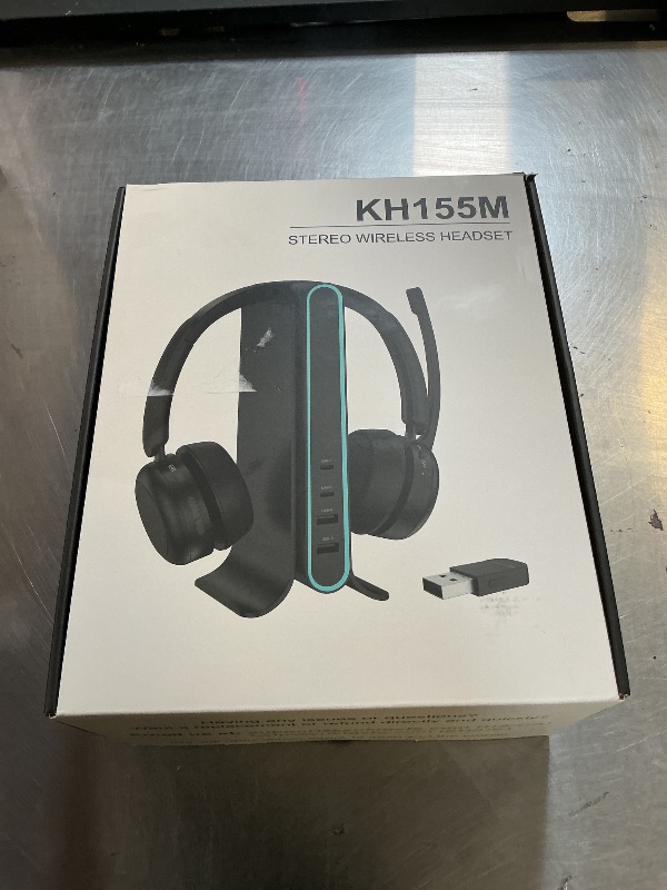 Photo 1 of Yukigefe Bluetooth Headset, Wireless Headset with Mic for Work, Qualcomm Dongle, 5.4 Headsets with Microphone for Work, Wireless Noise Cancelling Headphones (Black)