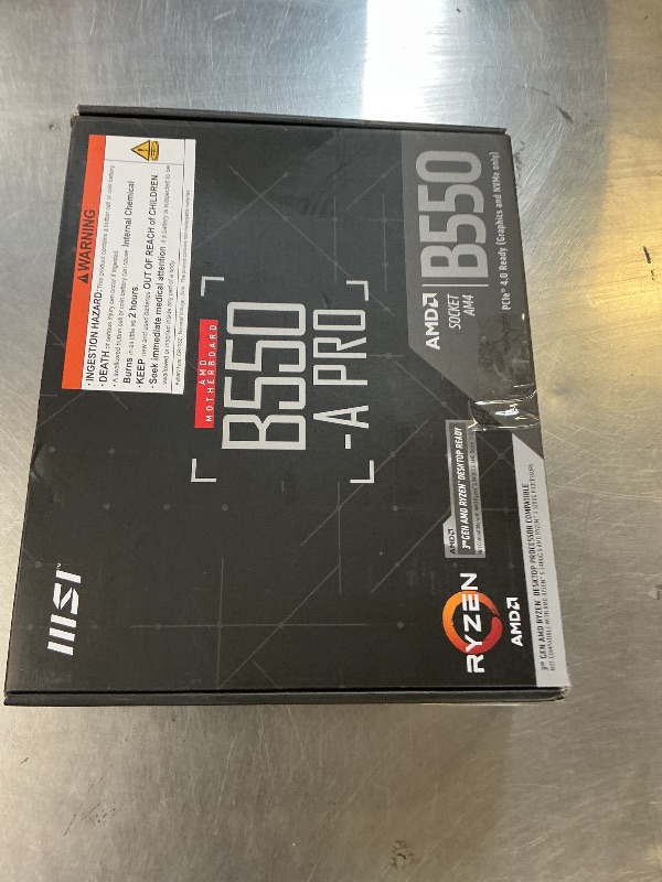 Photo 1 of MSI B550-A PRO ProSeries Motherboard (AMD Ryzen 5000, AM4, DDR4, PCIe 4.0, SATA 6Gb/s, M.2, USB 3.2 Gen 2, HDMI/DP, ATX)