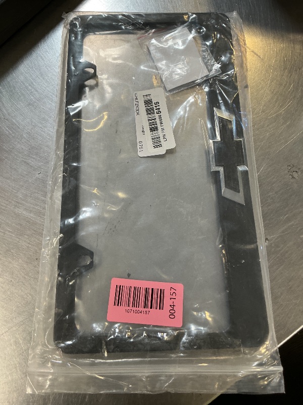 Photo 1 of Chevy Chevrolet Metal Black License Plate Frame Tag Holder with 3D Bowtie Emblem