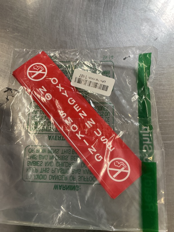 Photo 1 of 3 x No Smoking Oxygen in Use Sign | 9 x 2 Inch Self-adhesive Oxygen Sign | UV-resistant, Waterproof Oxygen in Use Signs for Home