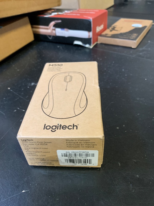 Photo 1 of Logitech M510 Wireless Mouse, 2.4 GHz with USB Unifying Receiver, 1000 DPI Laser-Grade Tracking, 7-Buttons, 24-Months Battery Life, PC/Mac/Laptop - Graphite