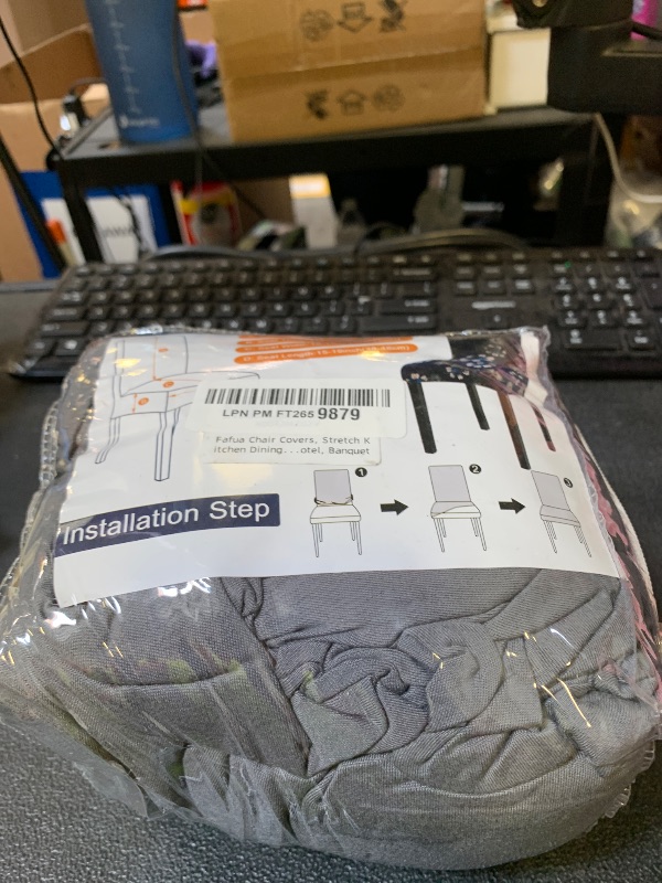 Photo 1 of Fafua Chair Covers, Stretch Kitchen Dining Room Chair Covers Set of 6, Removable Washable Dining Chair Slipcovers for Home, Hotel, Banquet