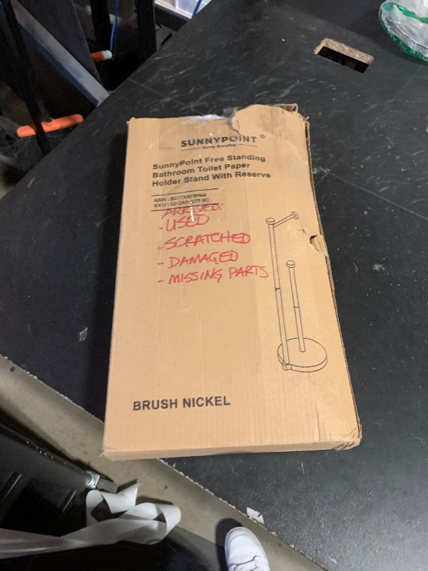 Photo 1 of SunnyPoint Free Standing Bathroom Toilet Paper Holder Stand with Reserve, Reserve Area has Enough Space for Jumbo Roll