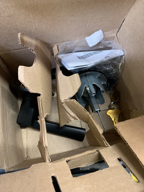 Photo 1 of SCHLAGE F51A ELR 622 PLY Eller Lever with Plymouth Trim Keyed Entry Lock, Matte Black