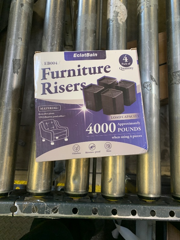 Photo 1 of EclatBain Bed Risers Furniture Risers Heavy-Duty Rectangular Adjustable Block Lift to 3 inches and 4.3 inches Desk, Sofa, Chair Legs, Refrigerator, Washing Machine Support up to 4000 pounds