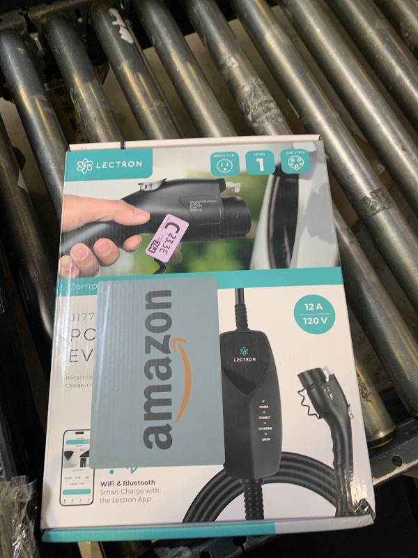 Photo 1 of Lectron Portable Level 1 J1772 EV Charger with Wi-Fi/App Control - 12 Amp, 120V Portable Charger with NEMA 5-15 Plug, 16ft Charging Cable - for J1772 Electric Vehicles ONLY