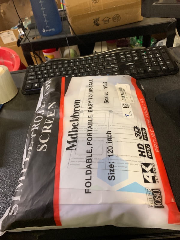 Photo 1 of Mdbebbron 120 inch Projector Screen 16:9 Foldable Anti-Crease Portable Projector Movies Screens for Home Theater Outdoor Indoor Support Double Sided Projection