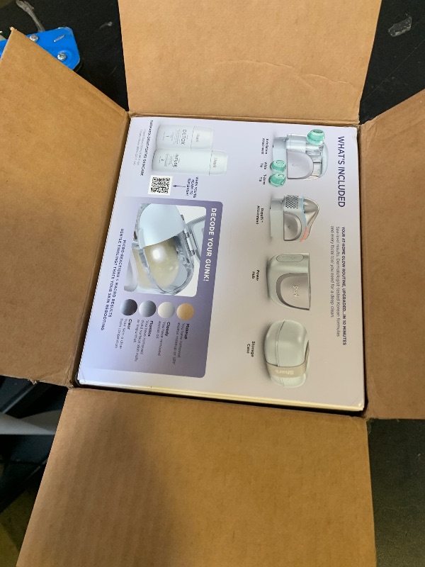 Photo 1 of Shark FacialPro Glow at-Home Hydro-Powered Facial System with DePuffi Hot & Cold Therapy – Professional Spa Skincare Device for Pore Cleansing, Hydration, & Radiant Glow, Blue, FH320