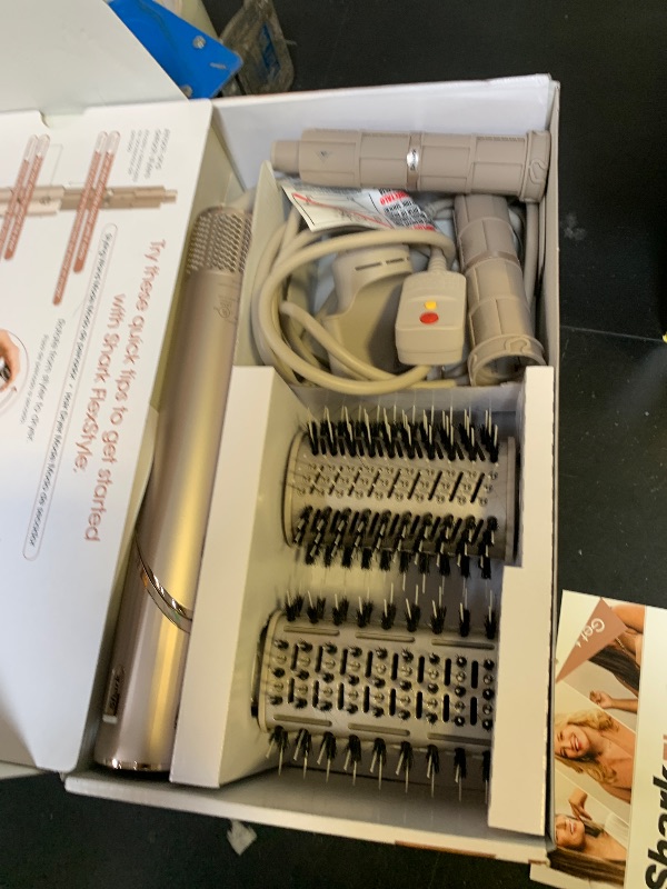 Photo 1 of Shark FlexStyle Air Styling & Drying System, Powerful Hair Dryer Brush & Multi-Styler with Auto-Wrap Curlers, Paddle Brush, Oval Brush, Concentrator Attachment, Stone, HD430