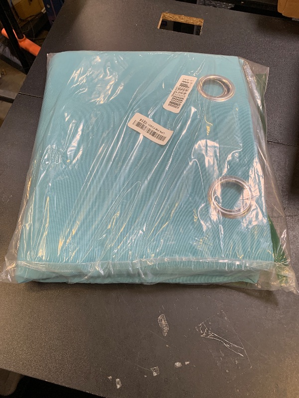 Photo 1 of TOWN & COUNTRY BASICS Cabana Solid Heavyweight Indoor Outdoor Curtains, Light Filtering Opacity with Grommet Top, Water Repellent, 2-Pack Set, 54"x108", Teal